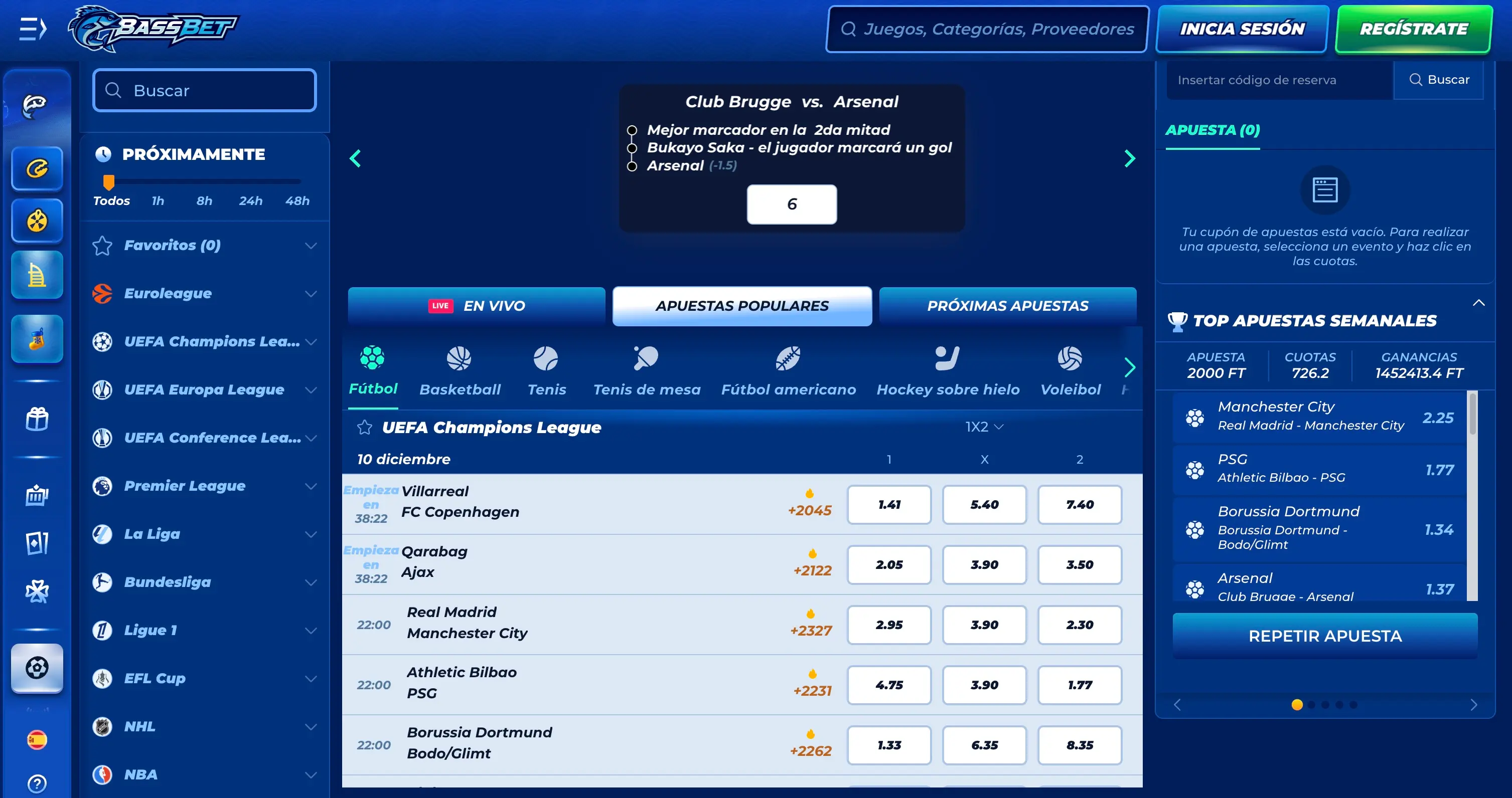 Casa de apuestas online - BassBet