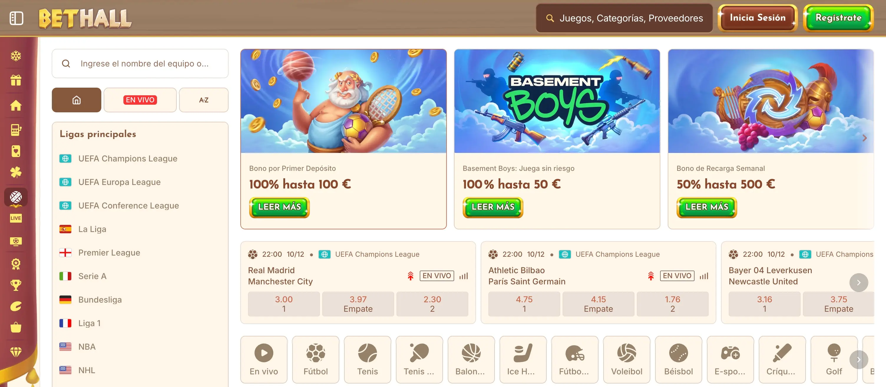 Mejores casas de apuestas - Bethall