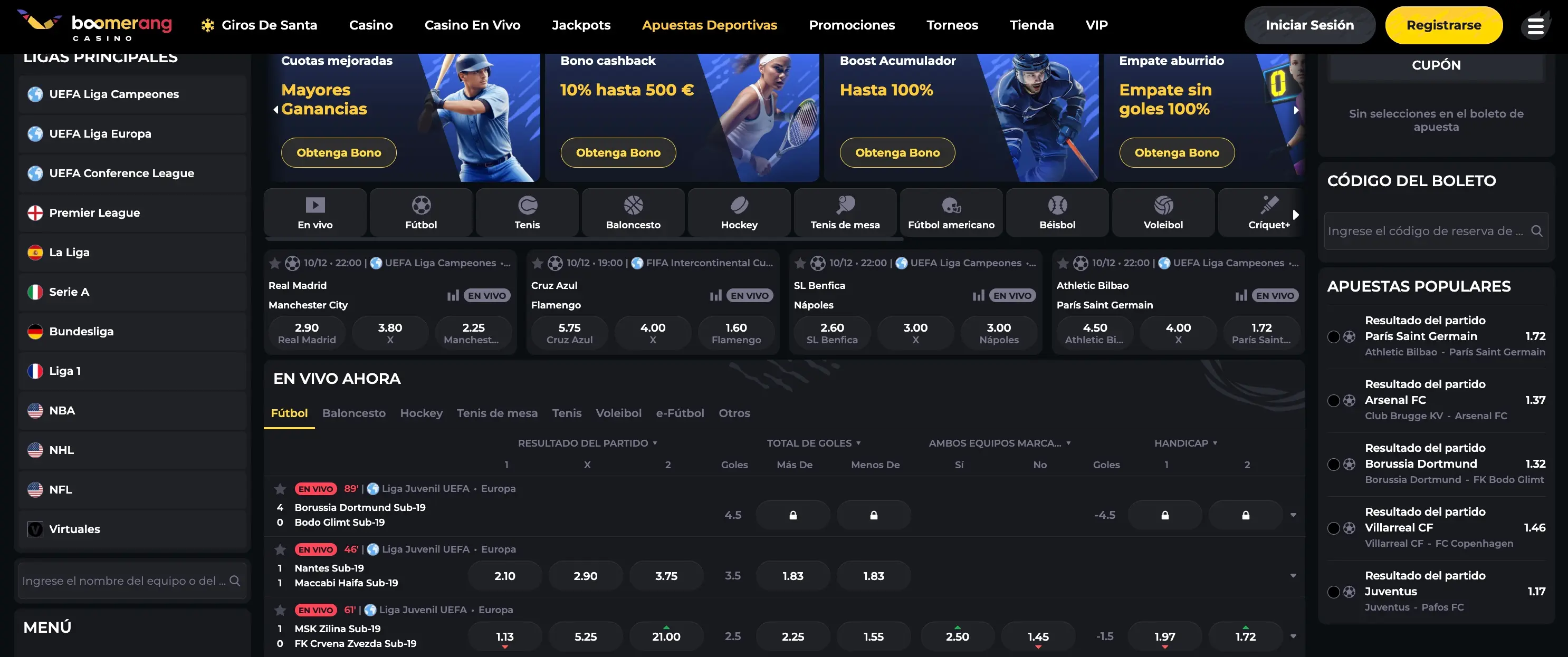 Mejor casa de apuestas Boomerang