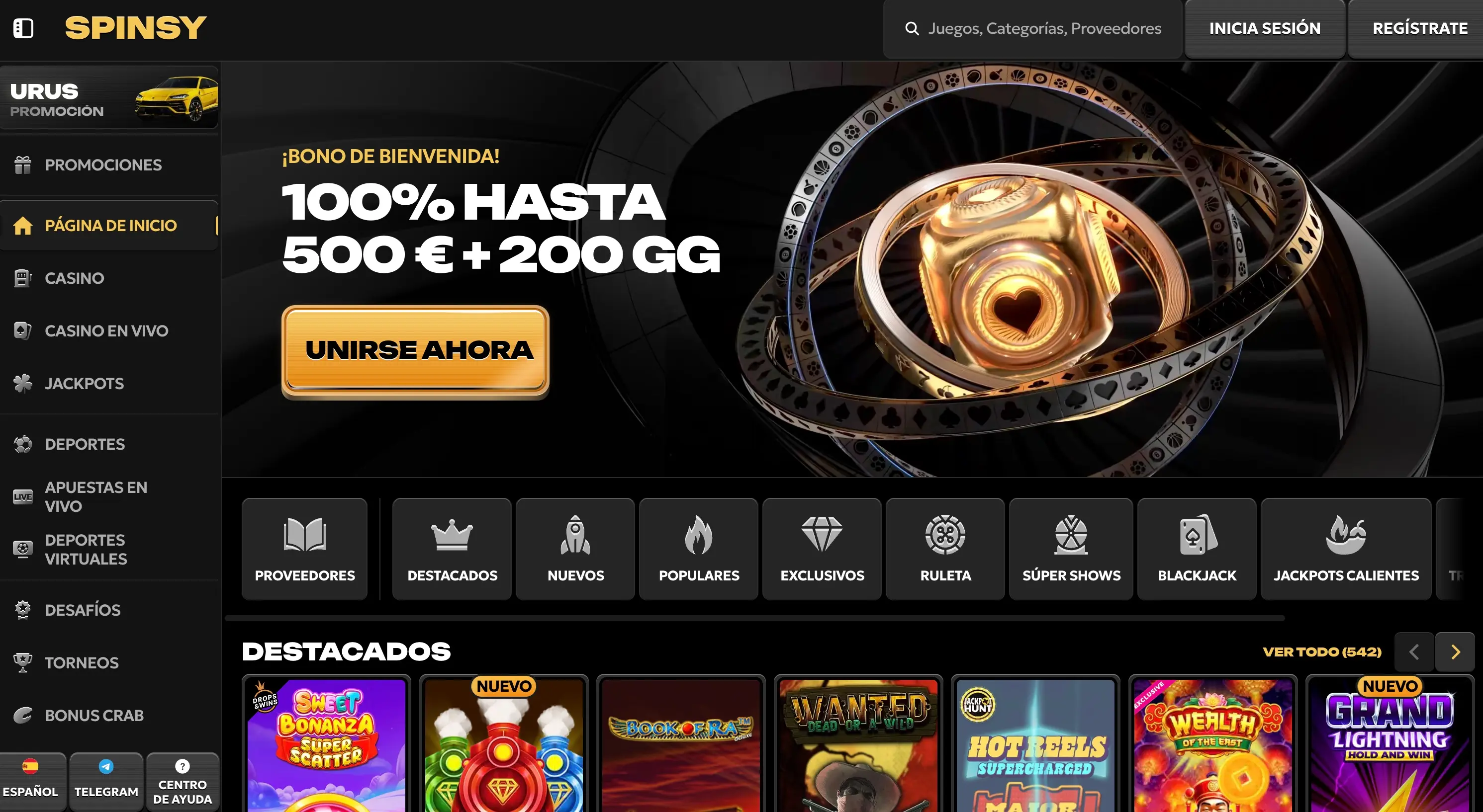 Nuevos casinos online - Spinsy