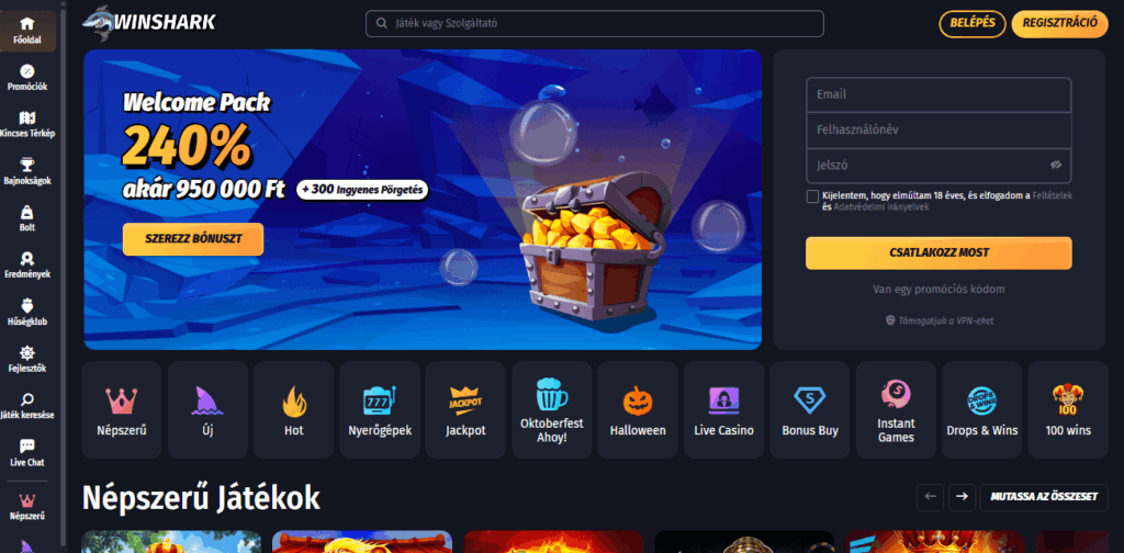 WinShark Kaszinó Bónusz WinShark Kaszinó Bónusz