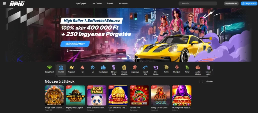 Új Online Kaszinó Need for Spin