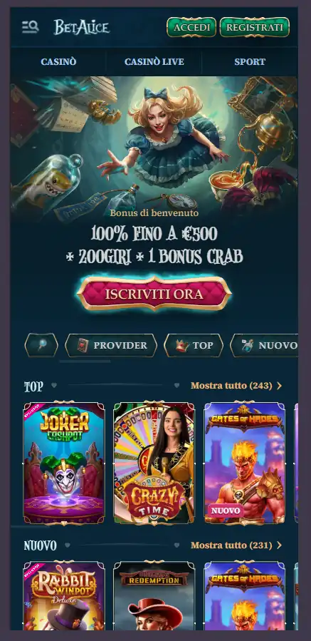 migliori casinò non aams skrill - BetAlice