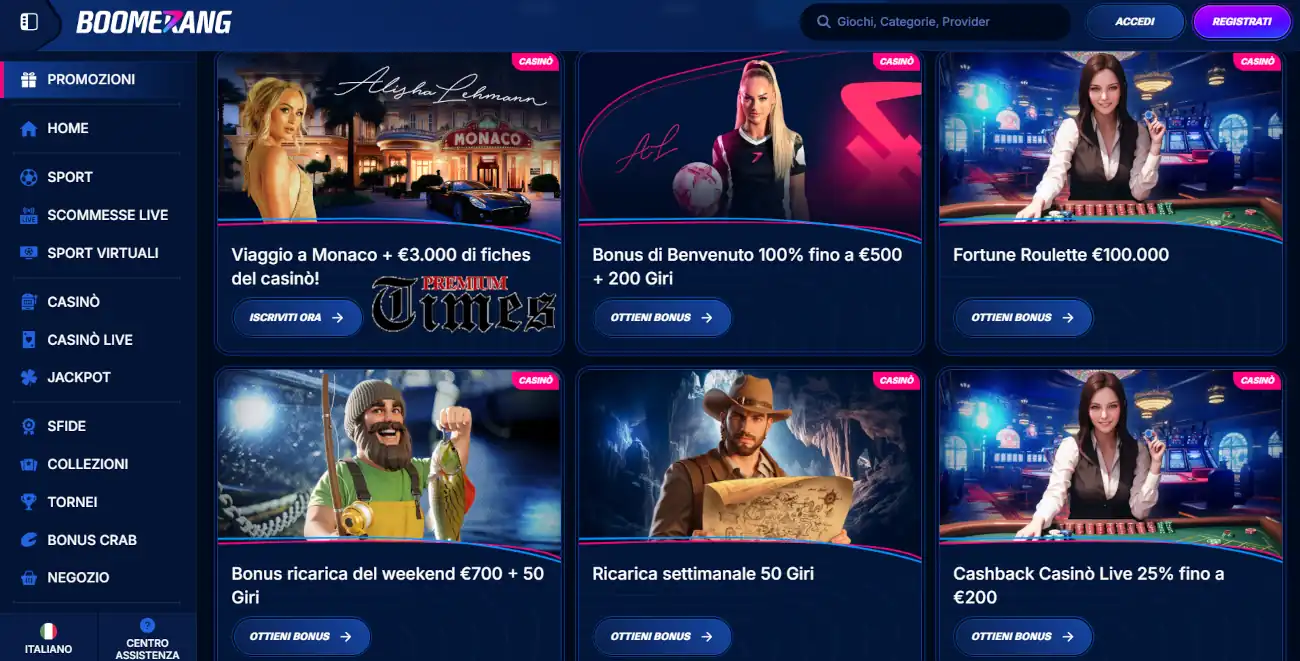 Boomerang casino non AAMS