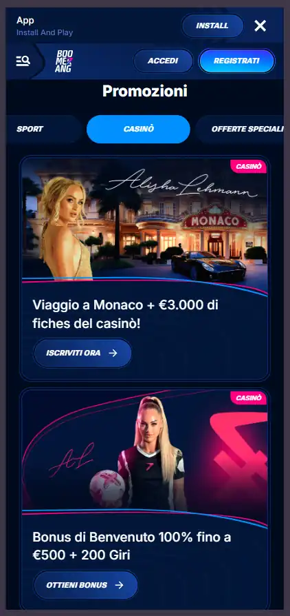 Migliori Casino Senza Autoesclusione AAMS - Boomerang