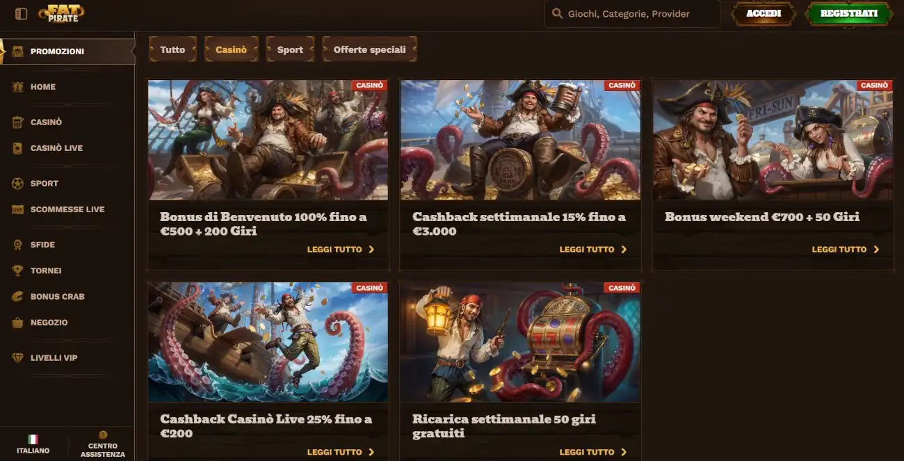 Fat Pirate casino con bonus senza documenti