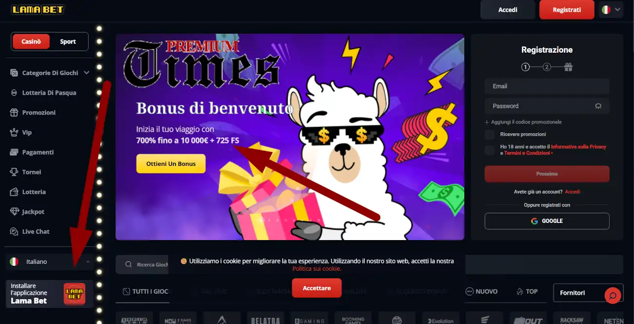 Lamabet bookmaker e slot non AAMS