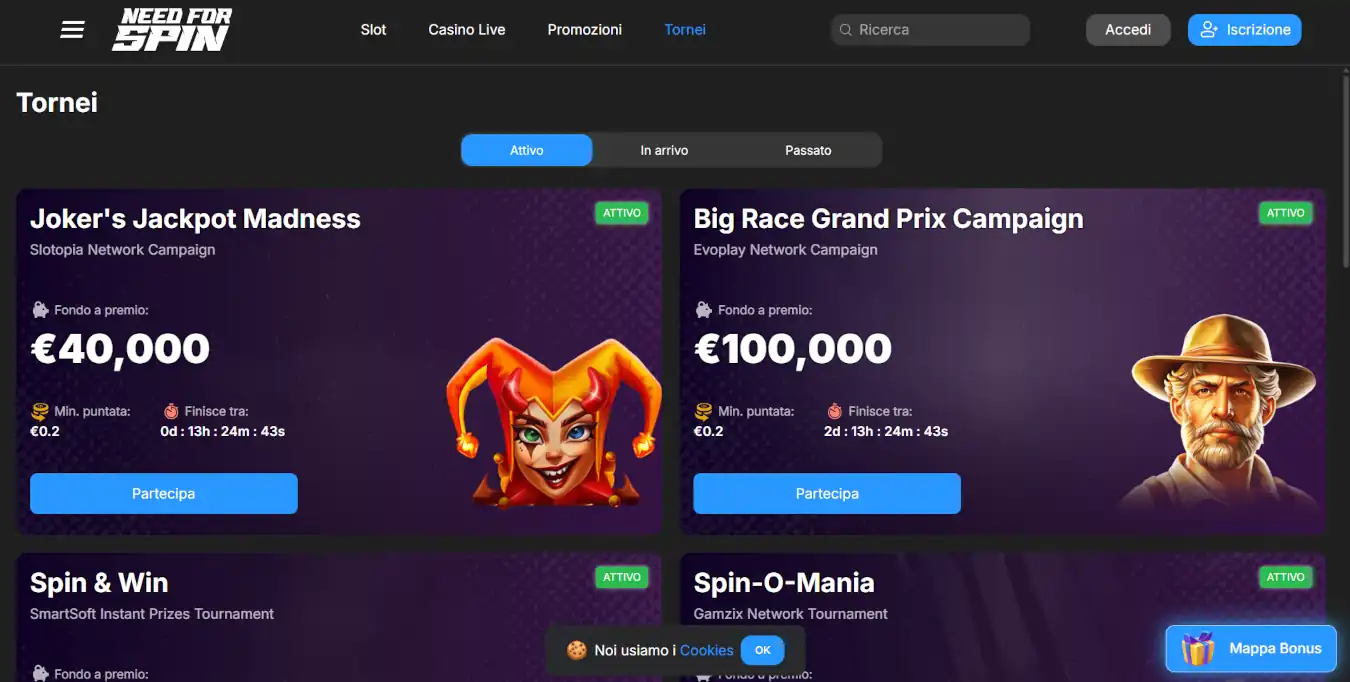NeedForSpin casino non AAMS PaySafeCard
