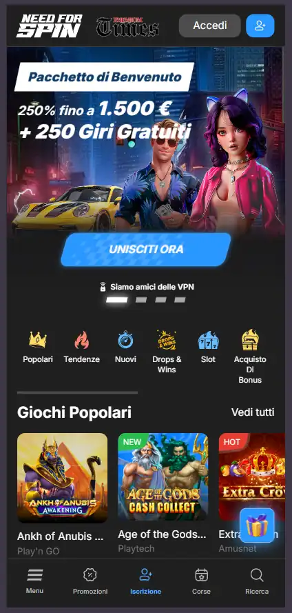NeedForSpin casino online non AAMS