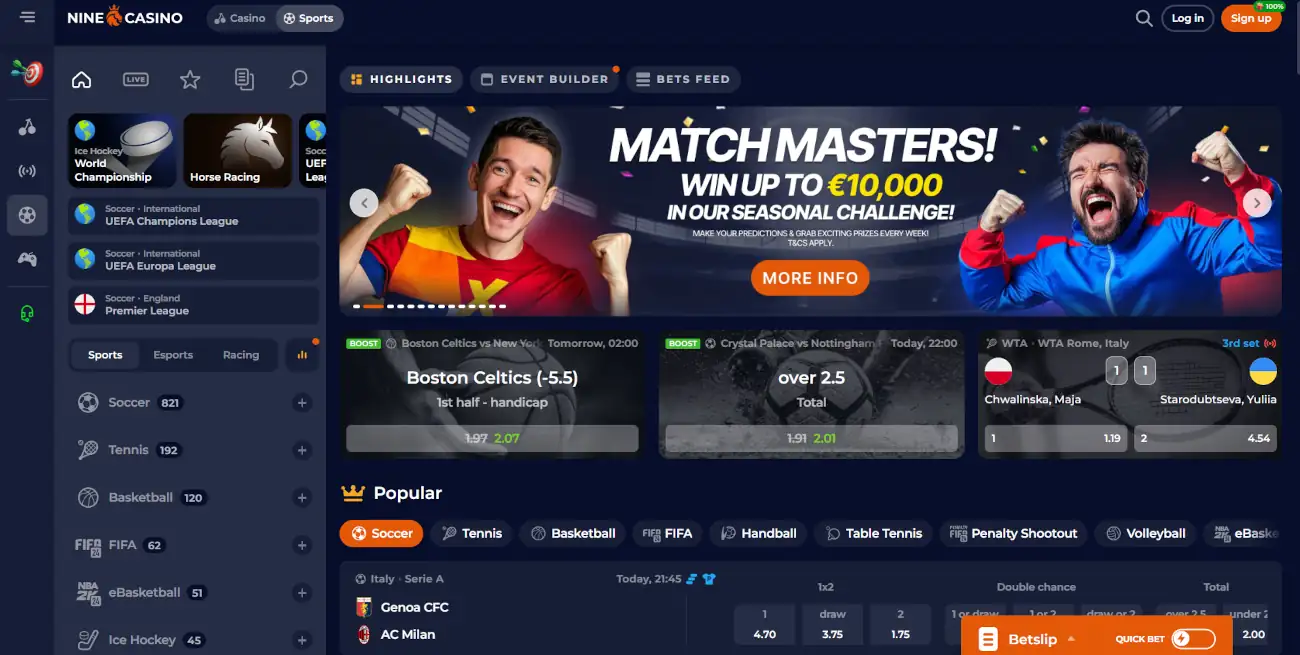 Siti Scommesse Non AAMS Bonus Senza Deposito - Nine