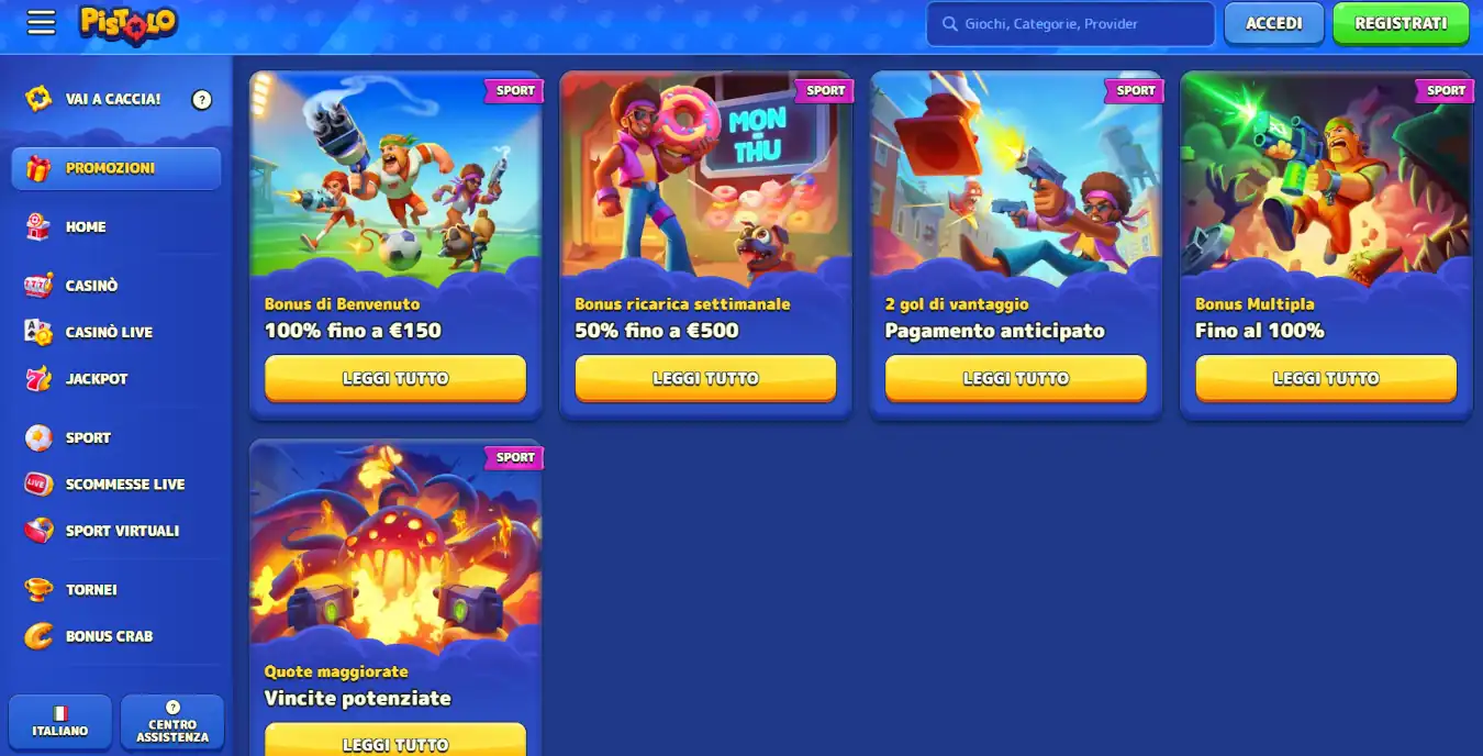 Pistolo sito scommesse estero