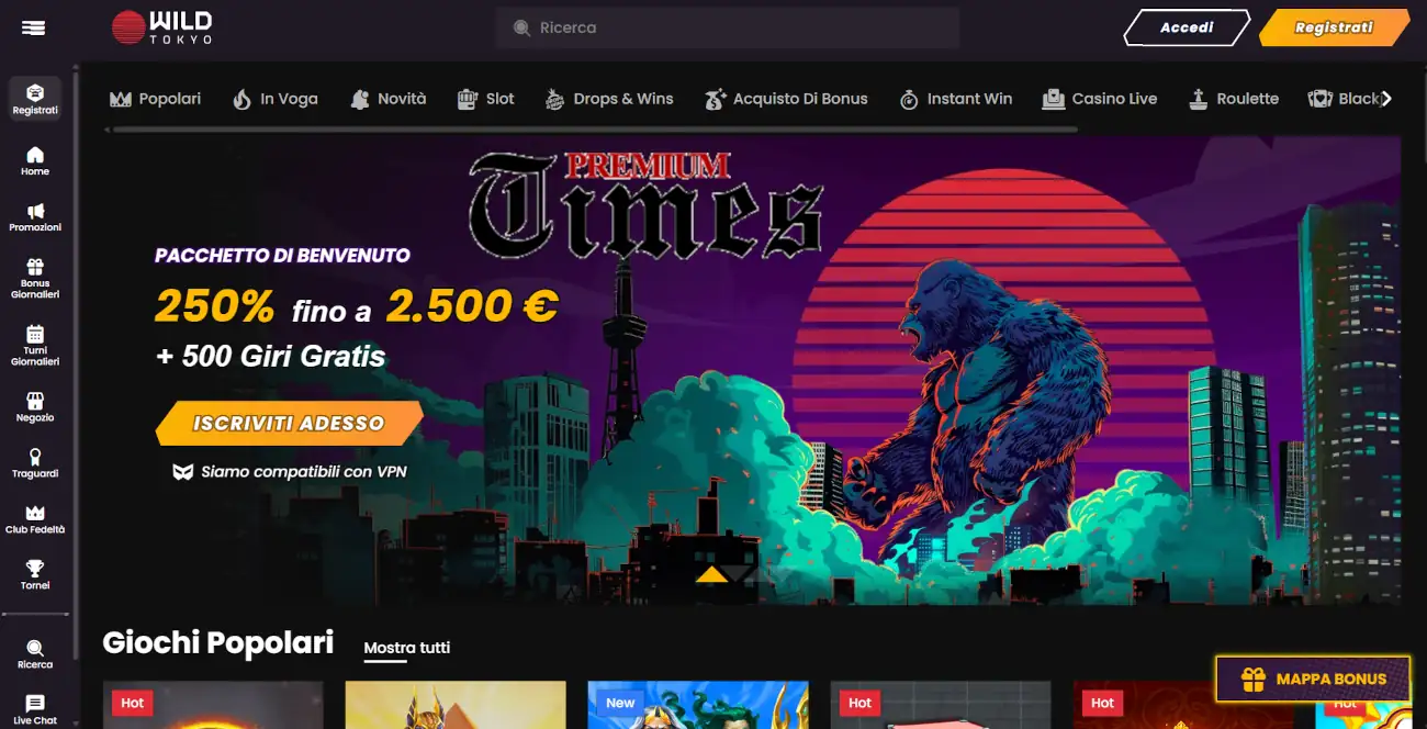 miglior casino non AAMS Wild Tokyo