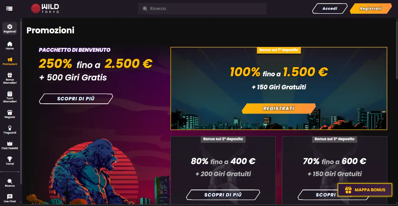 Wild Tokyo casino senza documenti