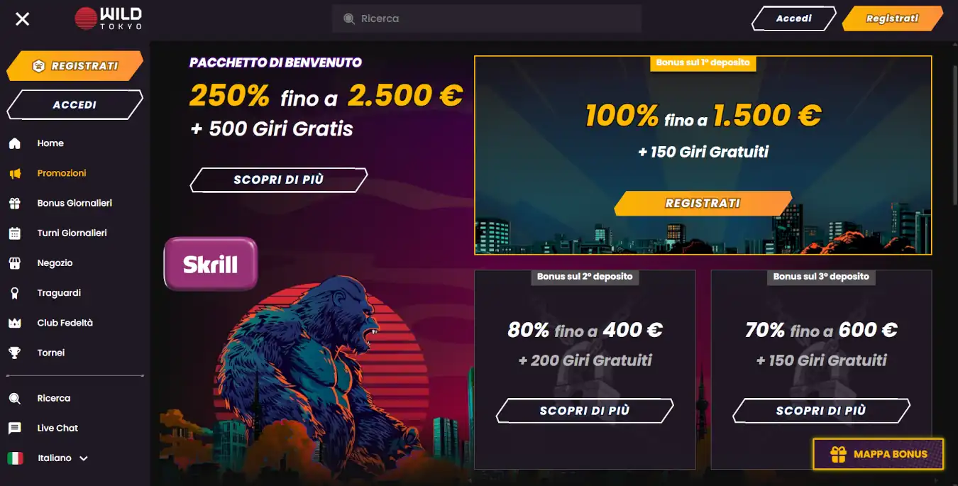 Wild Tokyo Casino Non AAMS Skrill