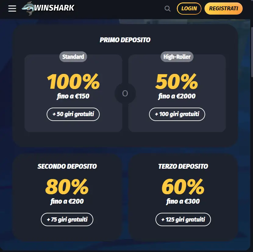 WinShark Casinò non AAMS Che Pagano Subito