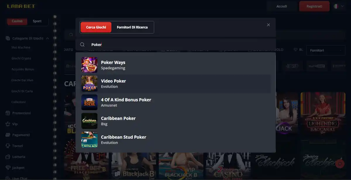 Lamabet poker room online straniere