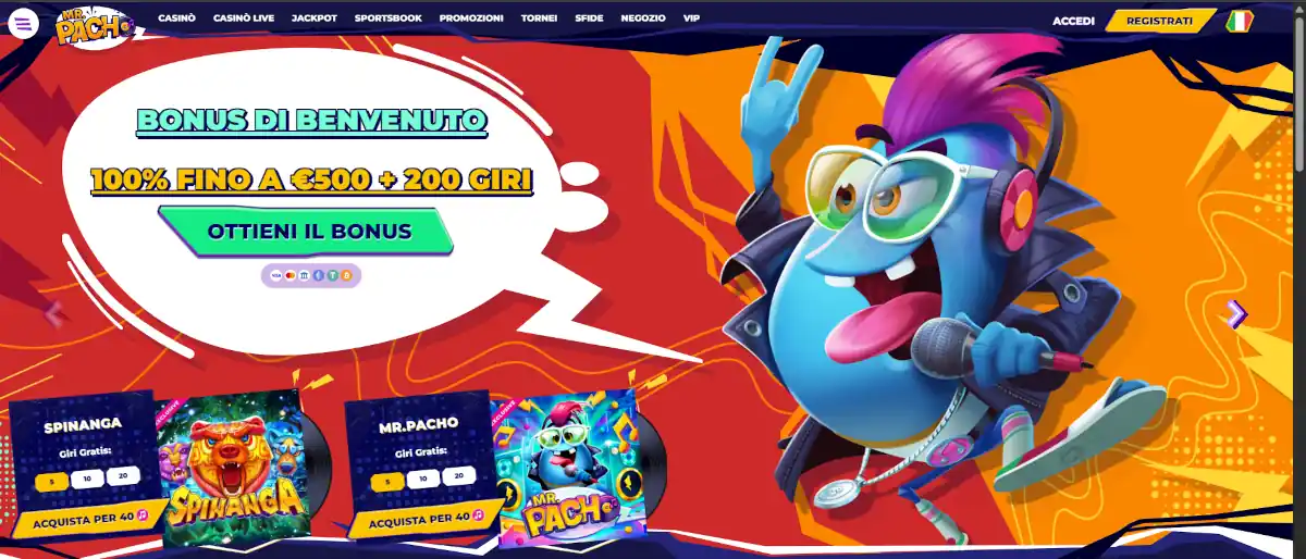 Mr.Pacho casino non AAMS con PayPal