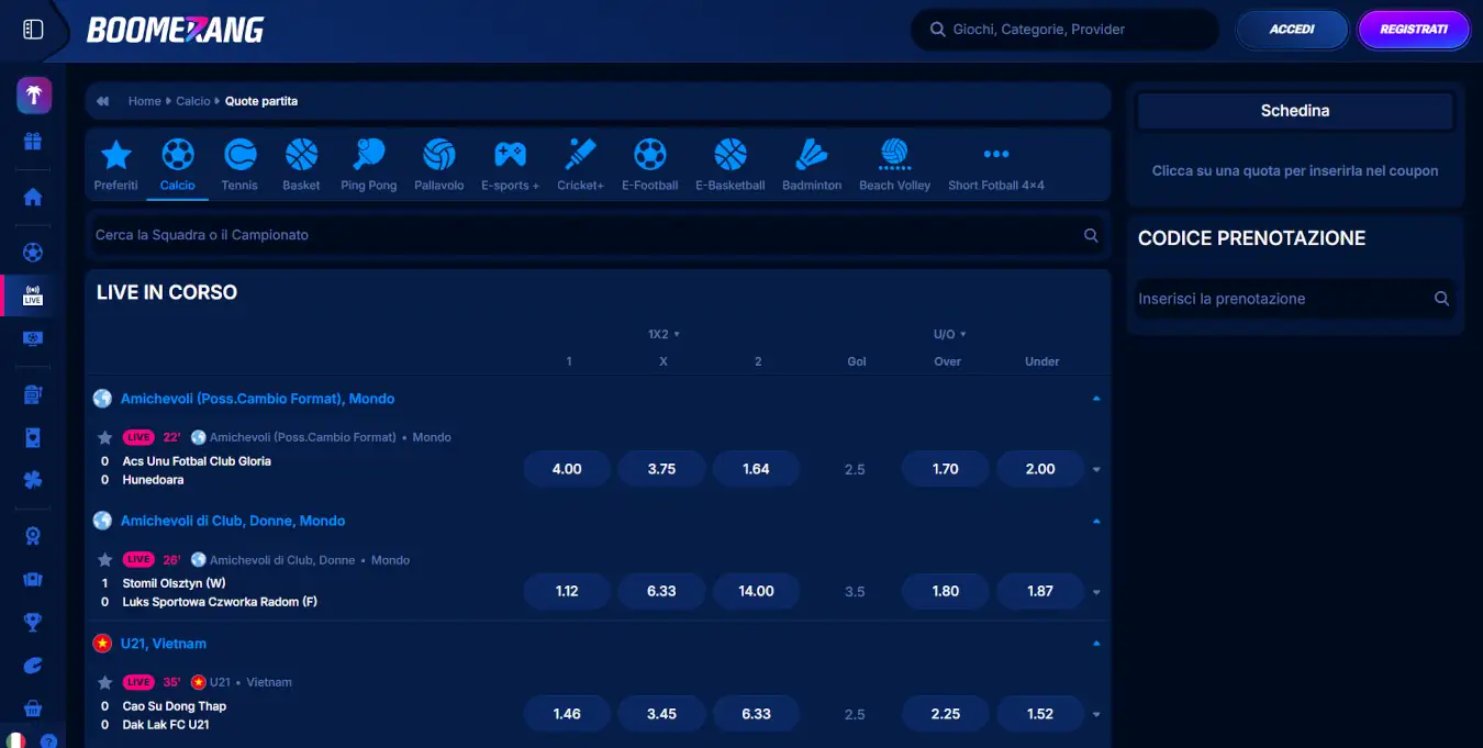 siti scommesse senza limiti di vincita - Boomerang