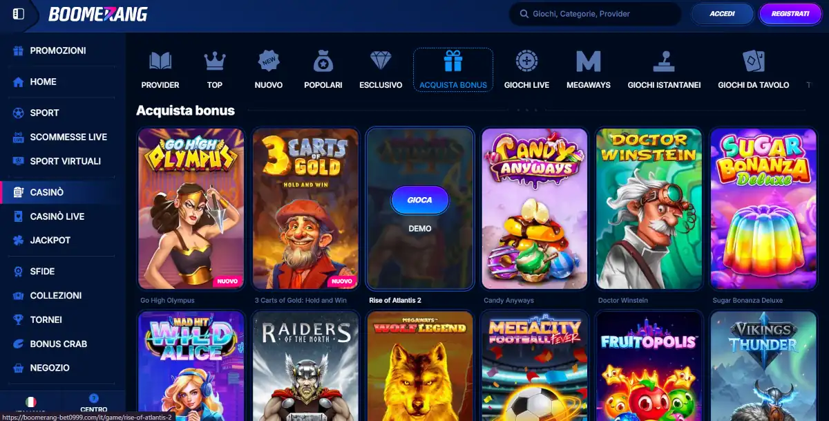 Boomerang casino online senza registrazione