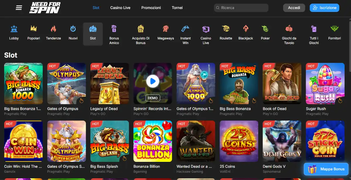 Need For Spin - casino online gratis senza registrazione
