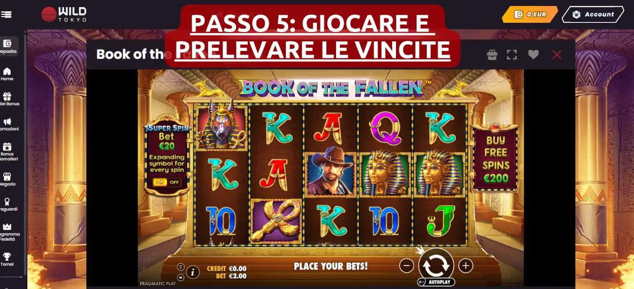 Passo 5: Giocare e prelevare le vincite