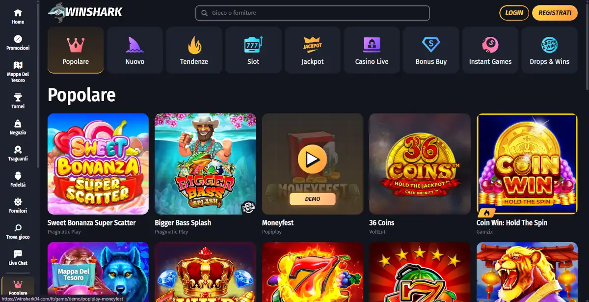 WinShark slot giri gratis senza registrazione