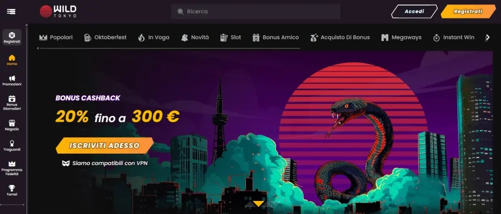 Wild Tokyo casinò deposito minimo 1 euro