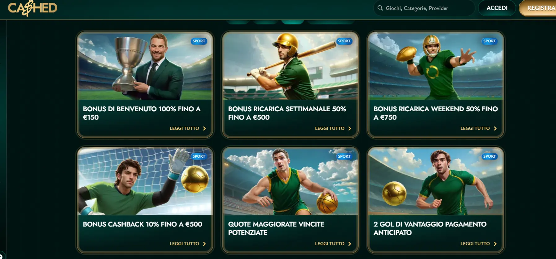 Cashed-Siti scommesse deposito minimo 1 euro