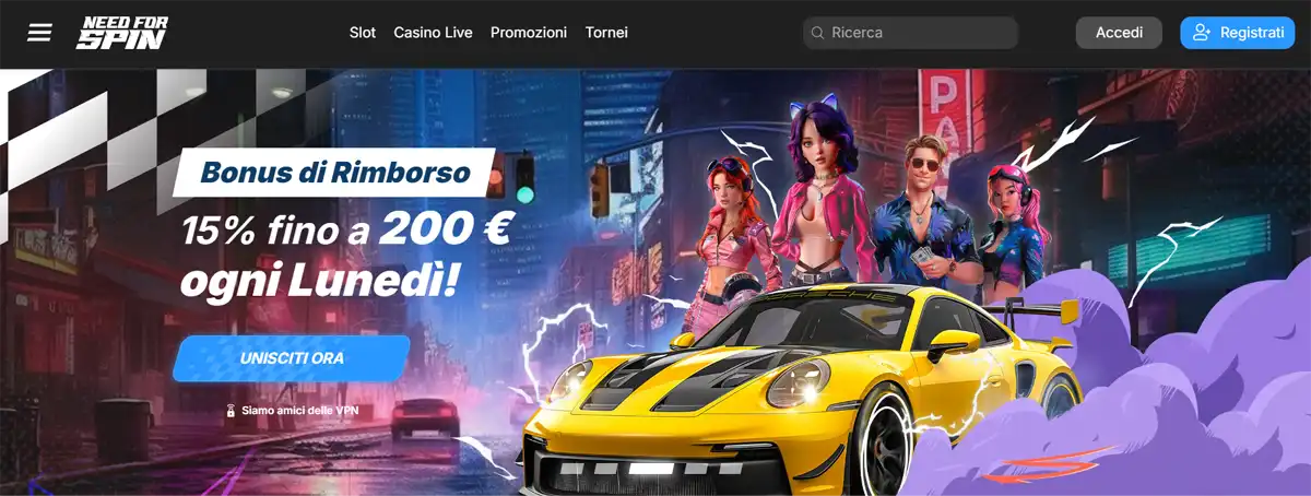 Need For Spin casino non aams