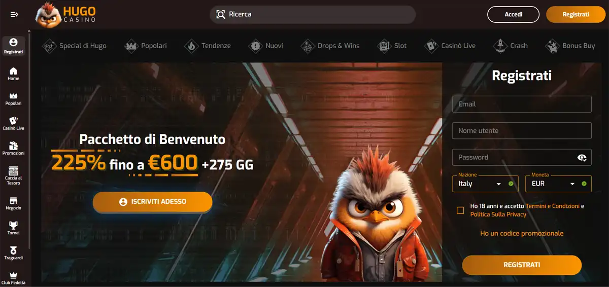 Hugo Casino non AAMS Neteller