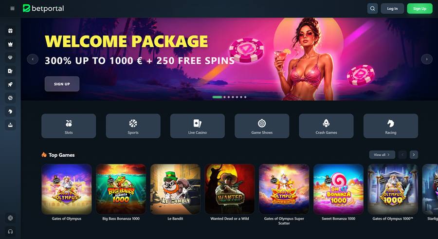 Betportal homepage screenshot