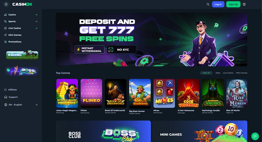 CasinOK homepage screenshot