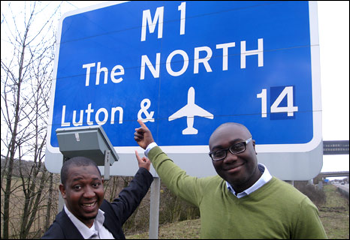 Komla (right) and colleague, Muhammed Jameel during an assignment in London